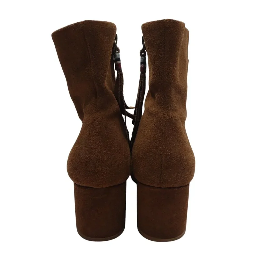 Toms Evie Brown Suede Heeled Ankle Boots Womens 7.5‎
